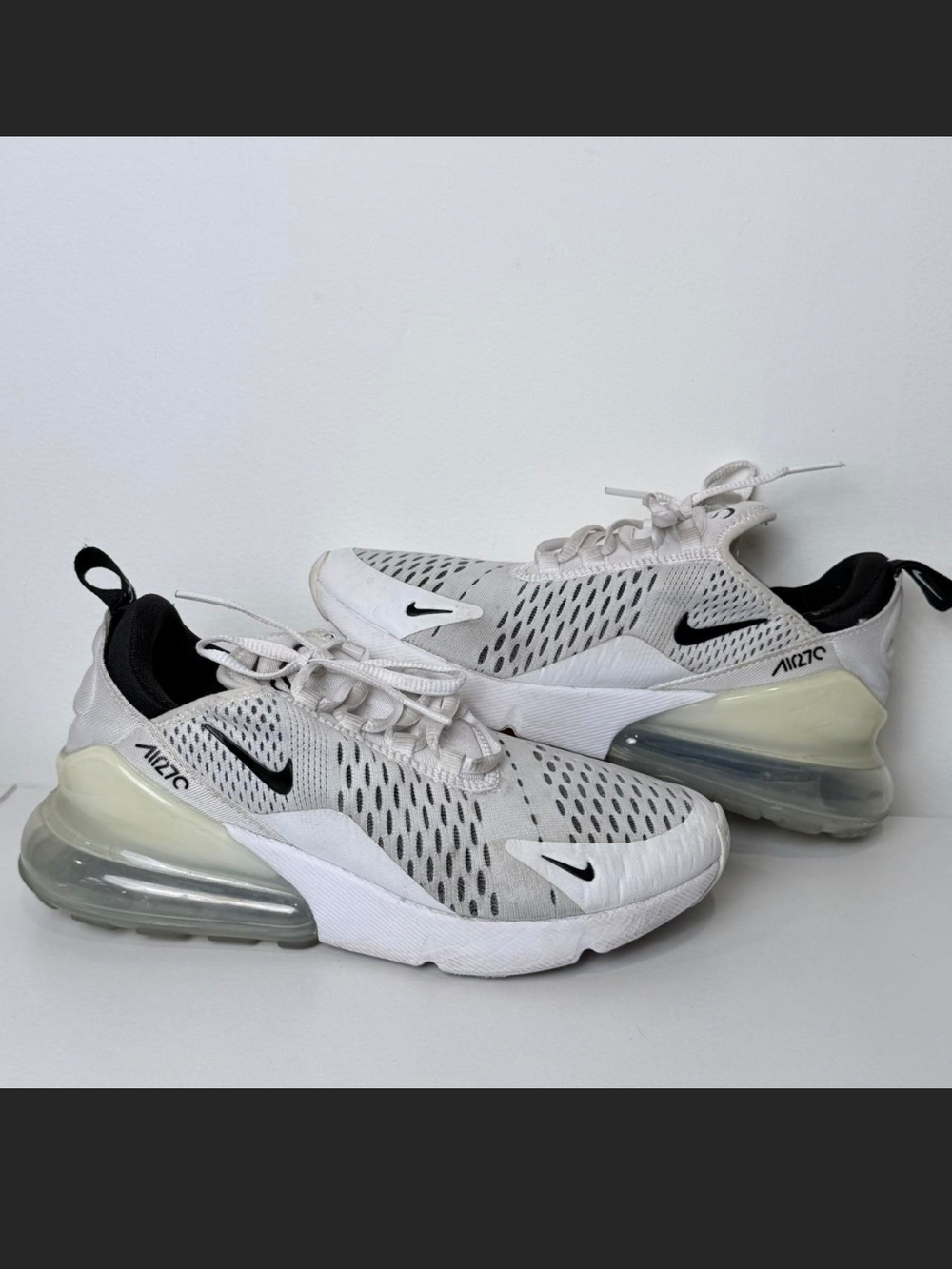 Nike AirMax 270 White/Black Athletic Sneaker (6.5 US Womens)